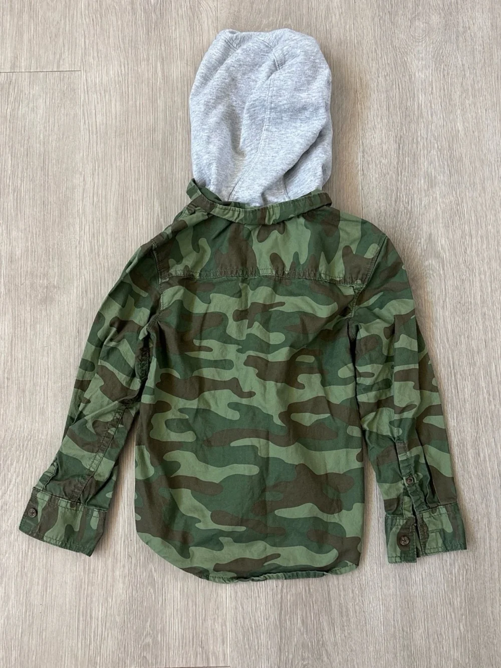 Carter's boys camouflage long-sleeve hooded button-down shirt